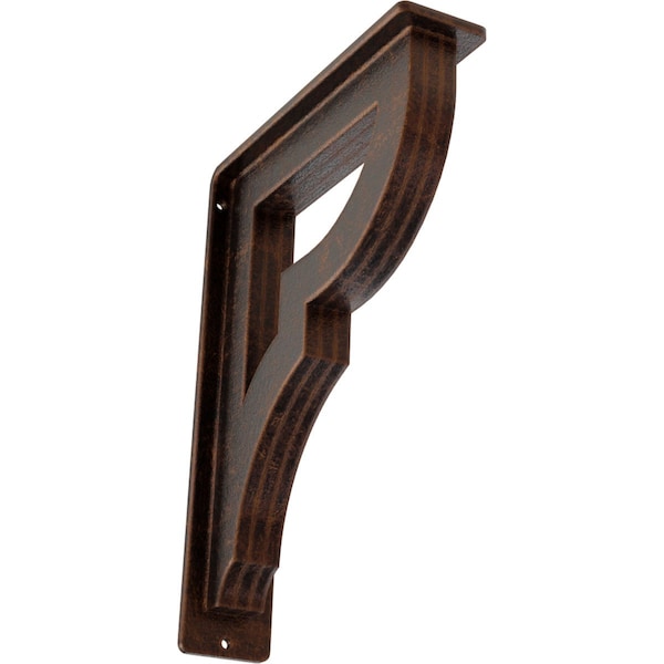 Ekena Millwork Bradford Wrought Iron Bracket, (Triple center brace), Antiqued Copper 2"W x 7 1/2"D x 10"H BKTM02X07X10TBRACO - main
